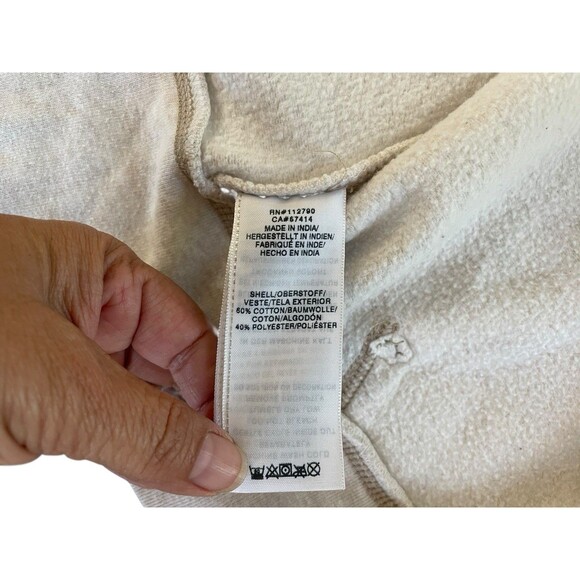 True Religion Classic Hoodie Mens Medium Ivory Full Zip Sweatshirt World Tour - Picture 11 of 12